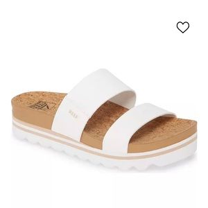 REEF Cushion Vista Hi Sandals - White - Platform - like New - Size 8